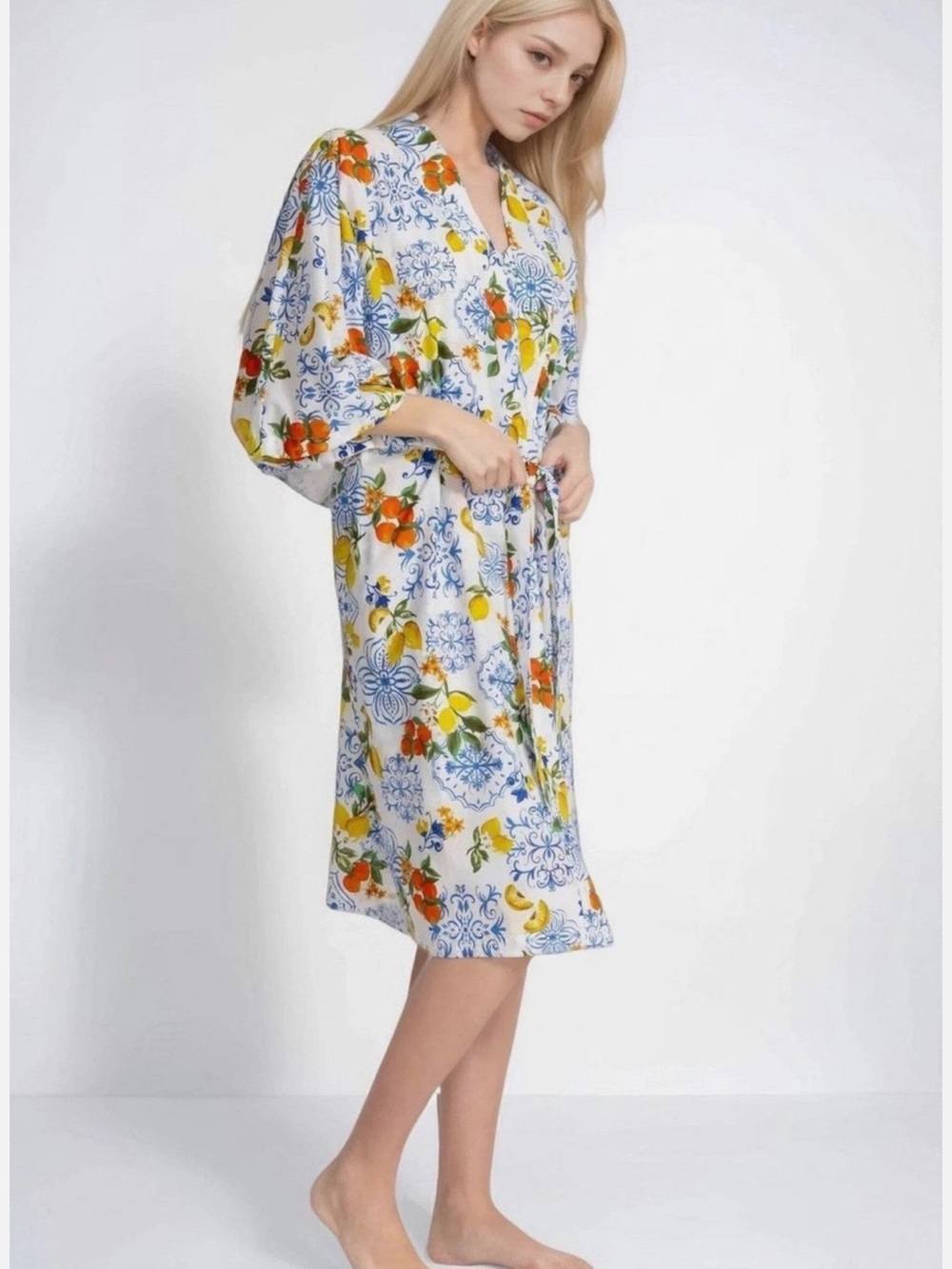 NWT $148 Johnny Was Citrus Sleep Robe size Large